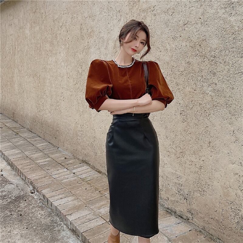 ゆうじえ気質揚げストリートツーピースパッケージヒップスカートベルベットトップネットセレブファッション秋スーツ女性2020新作 ドラファッションホール36654131635