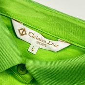 90s Christian Dior SPORTS クリスチャンディオール スポーツ 総柄 長袖 ポロシャツ L/グリーン レディース ビンテージ