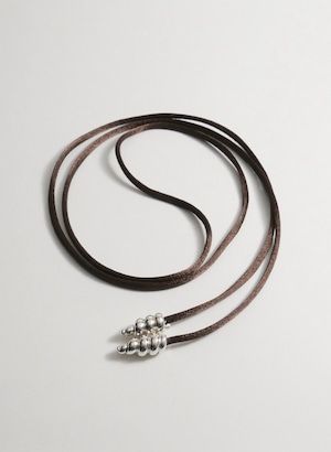 Satin Cord Necklace Brown
