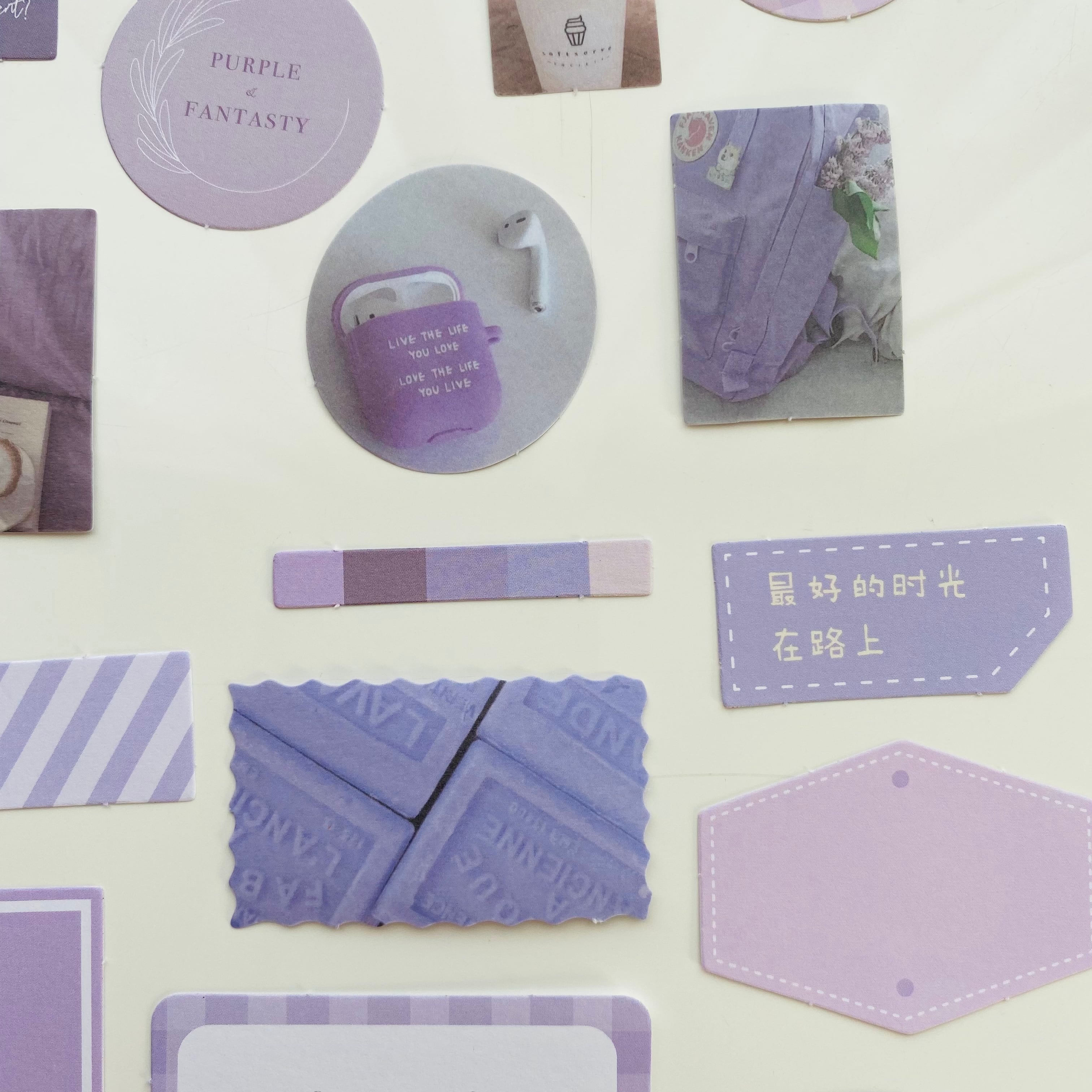 海外コラージュ素材&ステッカー purple latte 20枚 | chipico