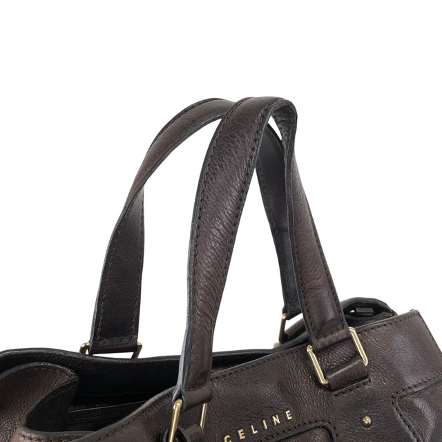 CELINE セリーヌ ハンドバッグ ブラウン 馬車 ホースキャリッジ チャーム レザー 2way vintage ヴィンテージ オールド tmv6c2