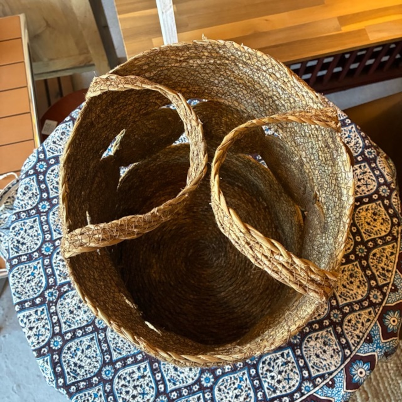 Bangladesh Sea glass basket Cylinder 　バングラディッシュ　シーグラスバスケット　シリンダー　収納　カゴ　小物入れ