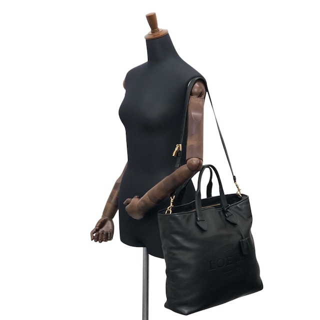 LOEWE ロエベ ハンドバッグ ブラック レザー 2way vintage ヴィンテージ オールド m3sbja