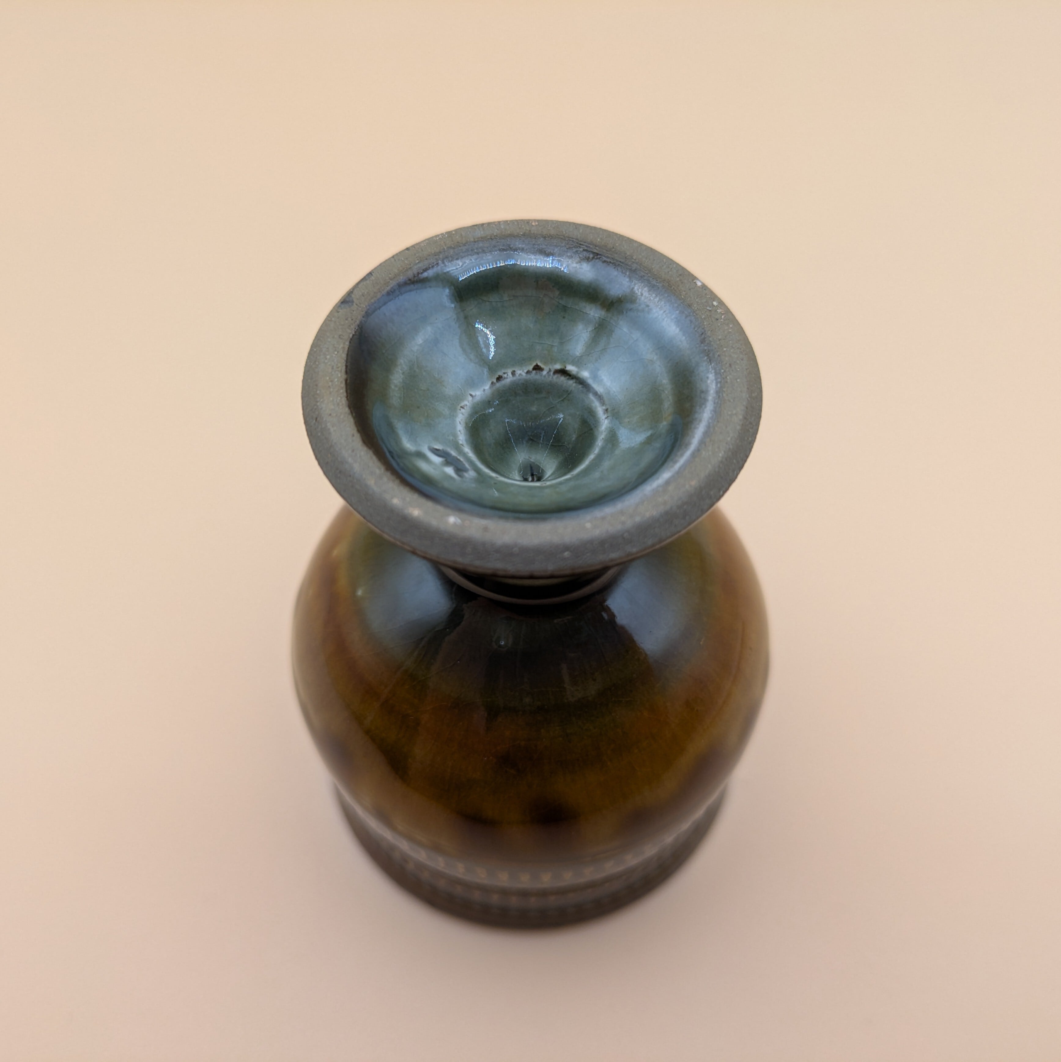 小鹿田焼】 一口杯 5.8cm （飴釉 緑釉 飛び鉋） 酒器 ぐい吞み