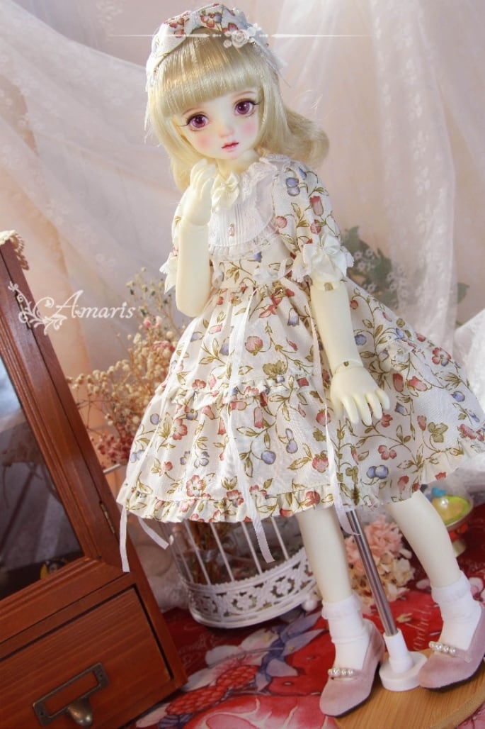 4分/MSD/MDDサイズ ドール用 花柄ドレスセット