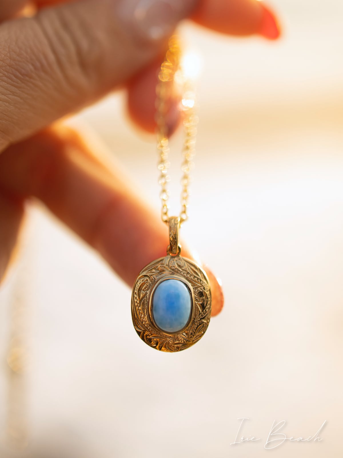Oval Larimar necklace | IRIEBEACH