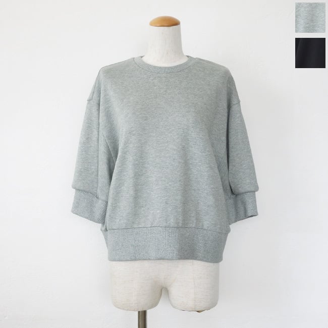cafune (カフネ) トレーナー 刺繍 裏毛 スウェット コットン 5分袖 袖タック 635963 ◇