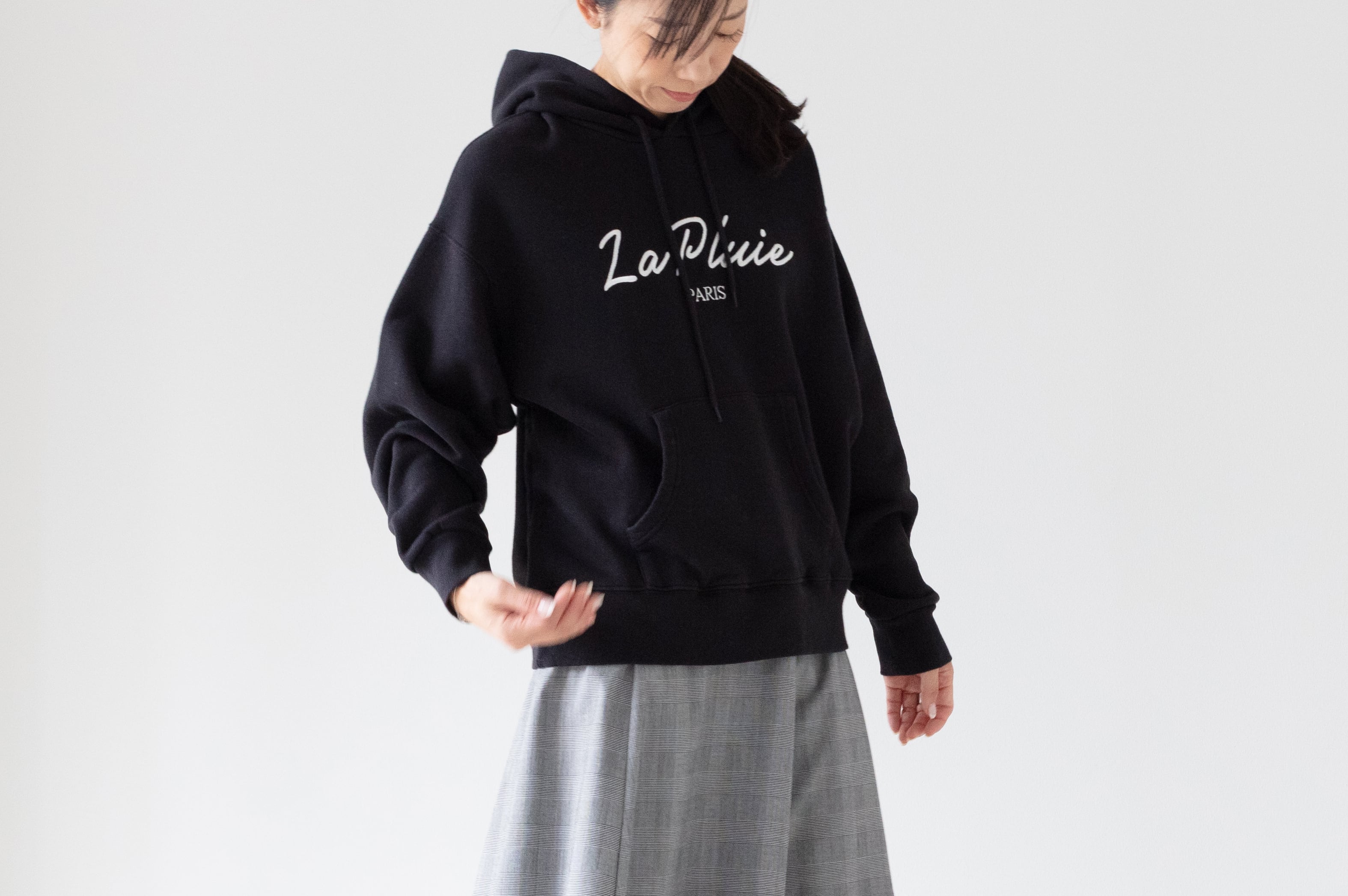 裏微起毛 - リラックスプリントフーディ  La Pluie / PARIS