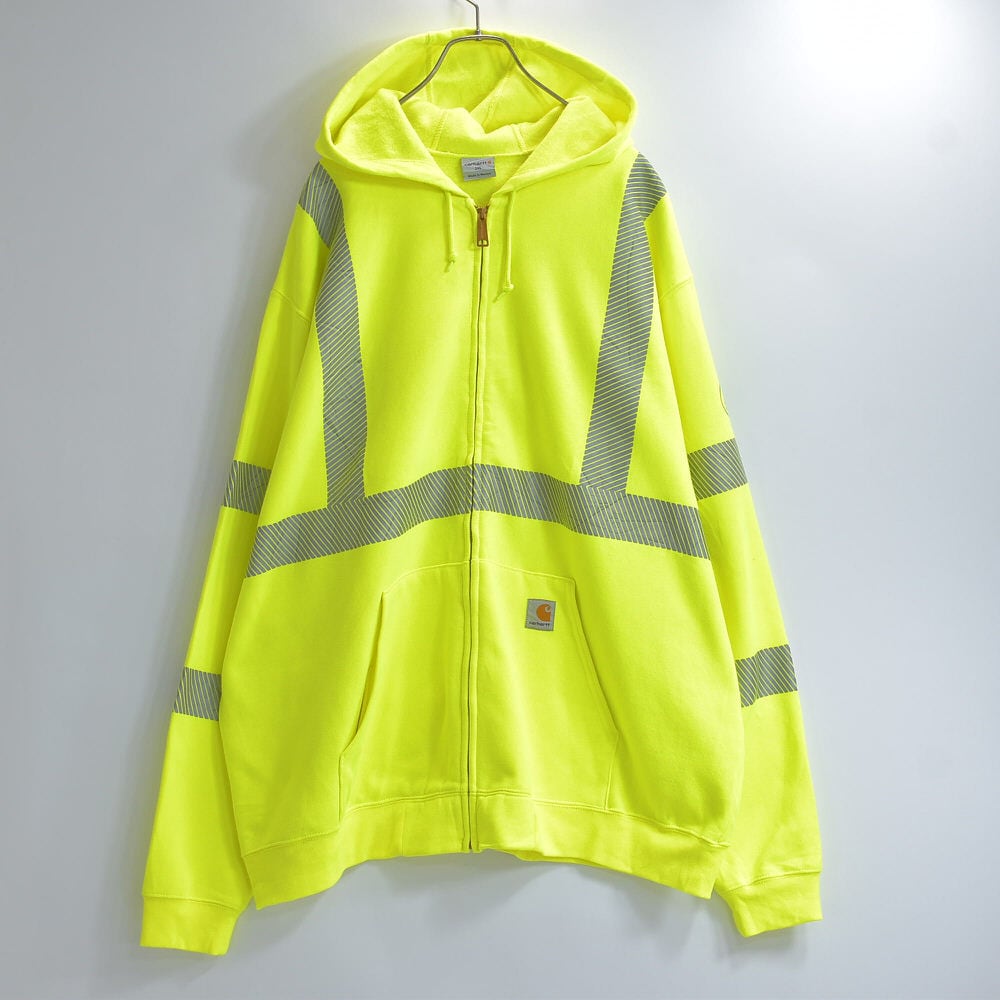 カーハート パーカー リフレクター 海外企業系 蛍光 ネオンイエロー 撥水 XL ビッグサイズ Carhartt カーハート 蛍光 リフレクター スウェット