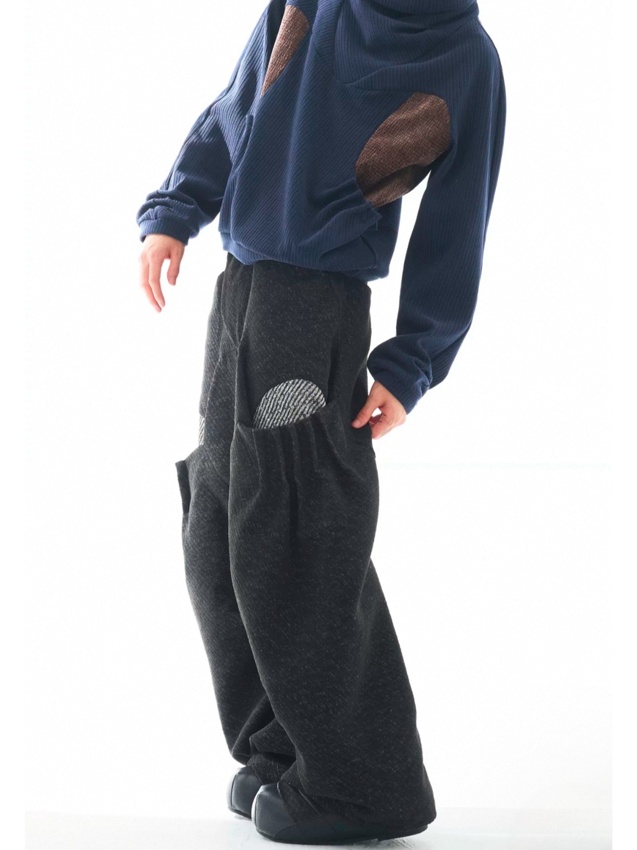 54A0 Baggy Wide Draped Trousers