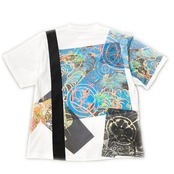 【tshirts193】M size KIMONO & print T-SHIRTS white