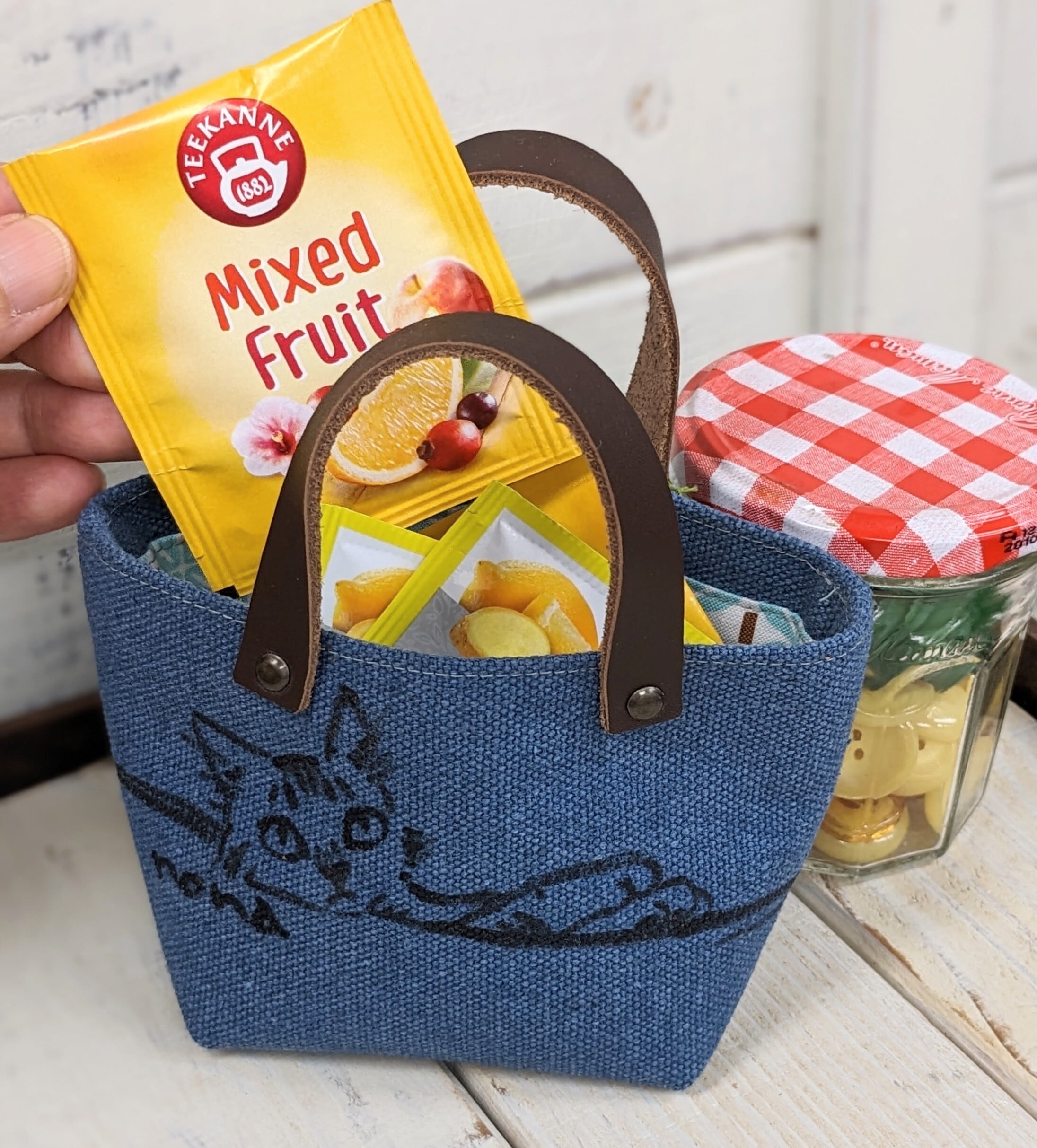 ミニミニトートバッグ ブルー | webshop 工房nona