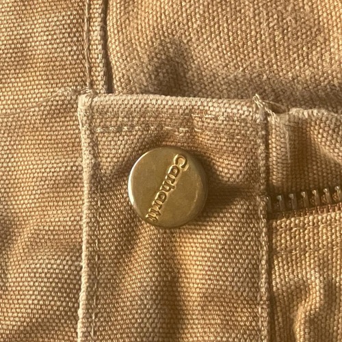 90s USA製 ブラウン ダブルニー Carhartt B01 33×32 詳細写真6