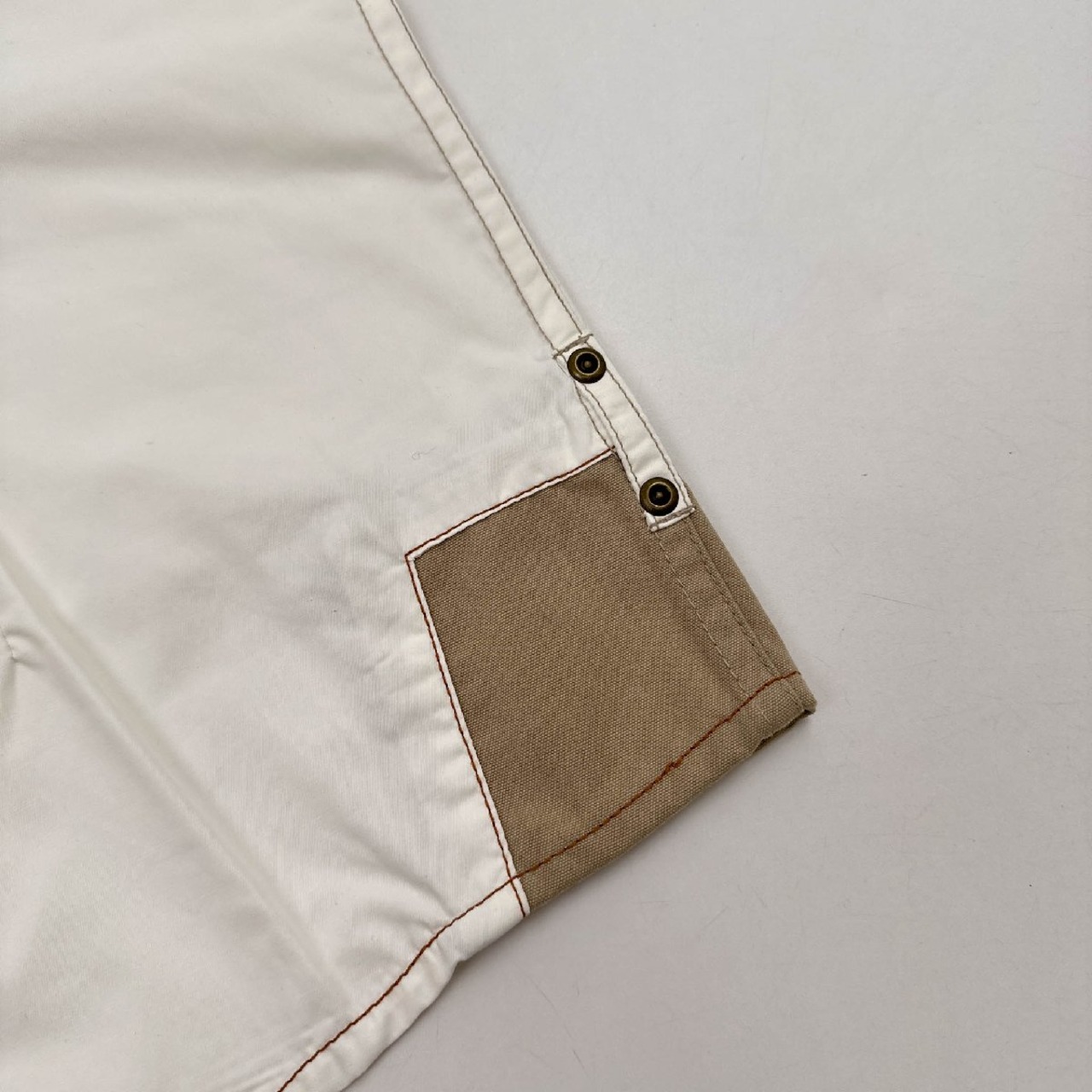 タグ付き/未使用品◆G-STAGE ジーステージ プリント デザイン コットン&ナイロン 半袖シャツ Lサイズ /メンズ/白/ホワイト