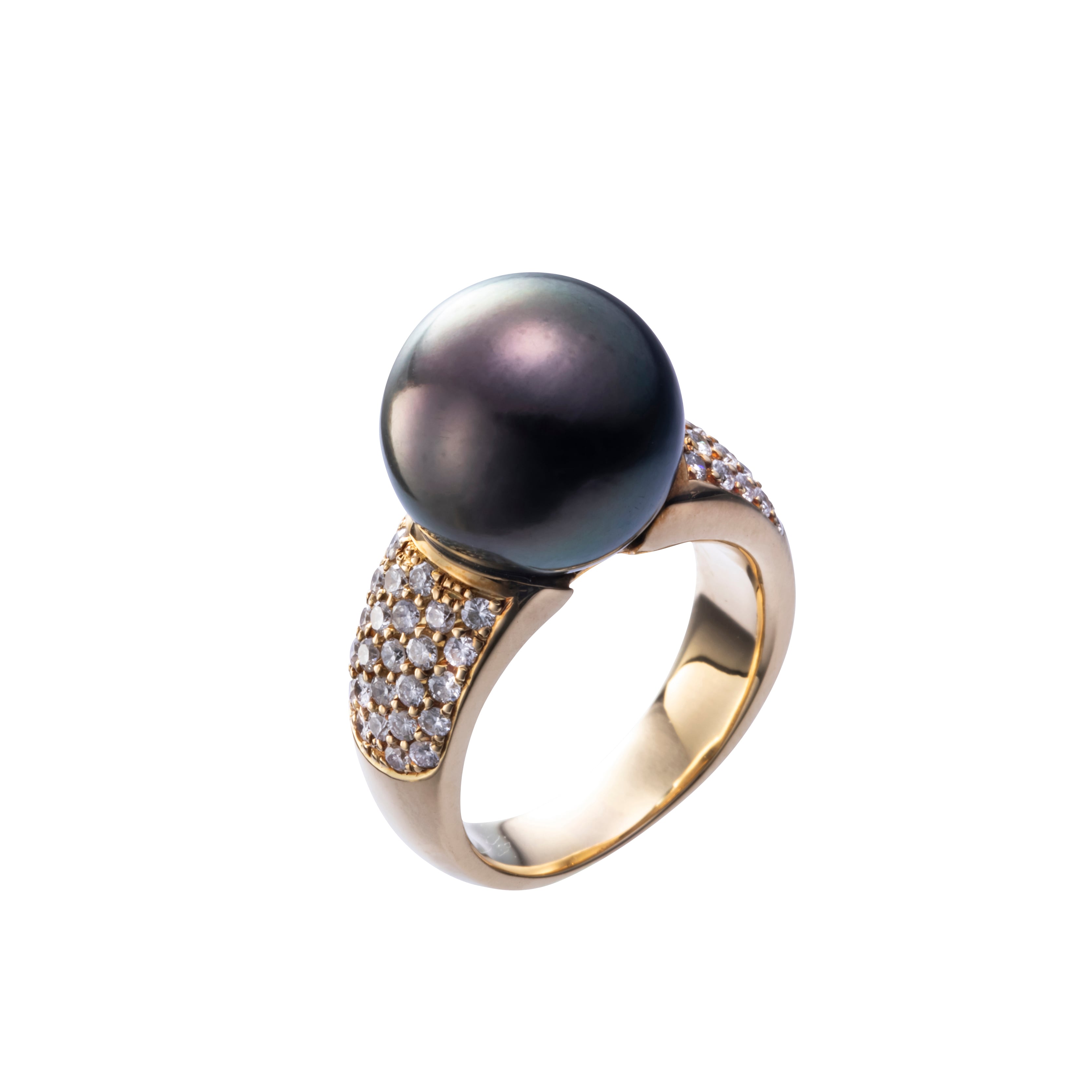 k18 黒蝶真珠とダイヤモンドリング jewelry shop oroshiba | jewelry