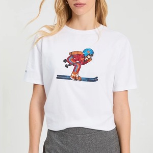 VILAGALLO ホワイトスパンコールスキーTシャツ SPAIN:VIL34038 ¥24.000＋tax