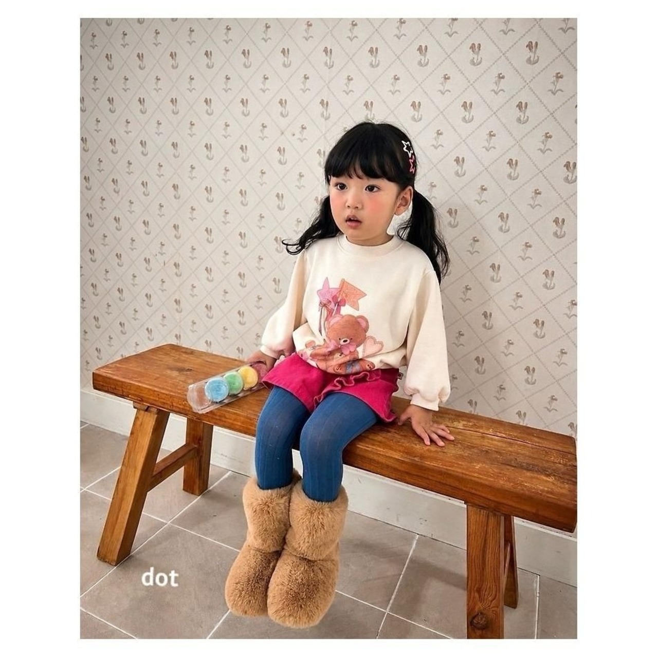 ドット / dot. / くまさんトレーナー / 韓国子供服 / キッズ / 26winter〖取寄〗*XS~XL*