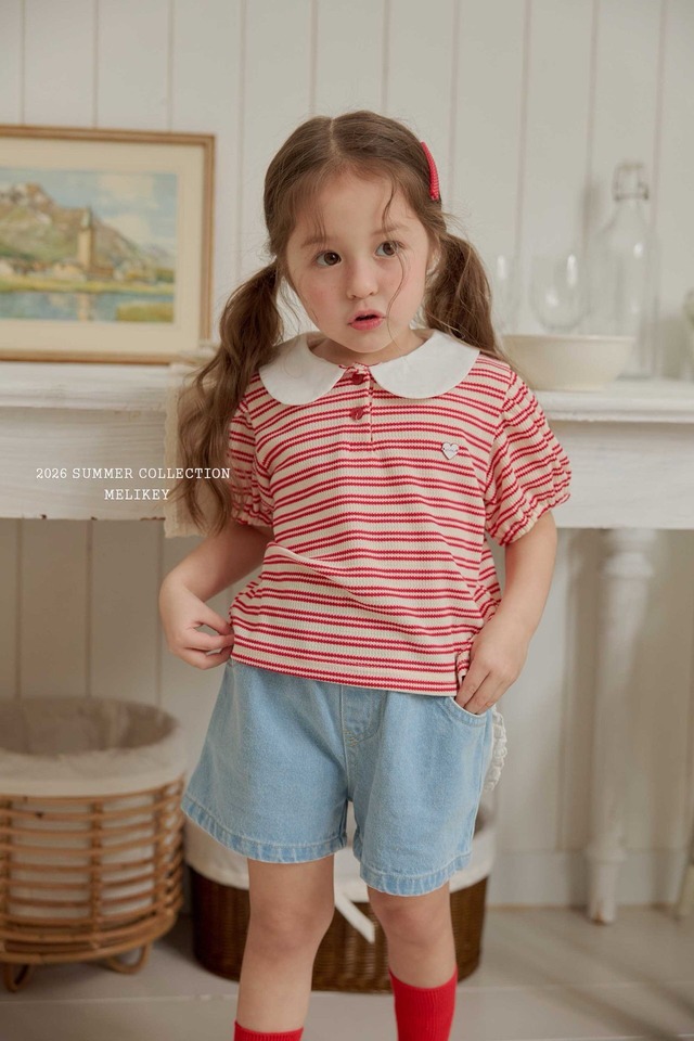 [予約][送料無料]≪MELIKEY≫Soul Stripe Collar T-Shirt 36