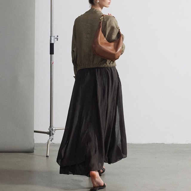 【バンドカラーウエストゴムジャケット】P02100