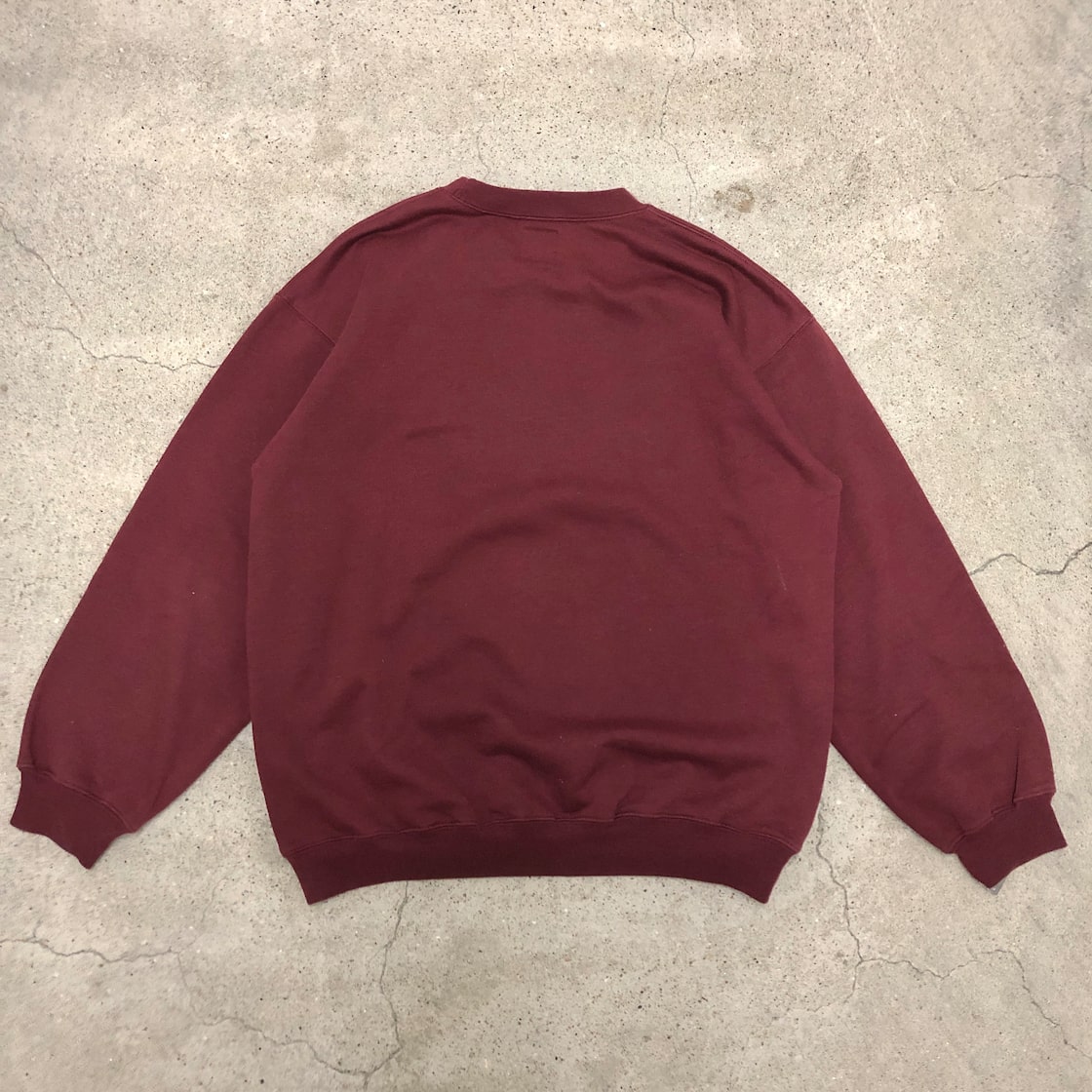 90s OLD STUSSY/S Logo Sweat/OZ製/白タグ/M/Sロゴスウェット/ボルドー  