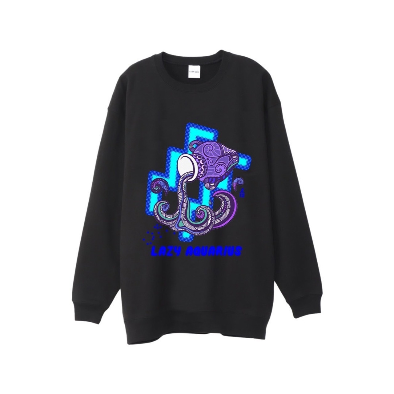 '' LAZY Aquarius'' SWEAT BLACK