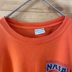 【GILDAN】北米 カレッジ スポーツ NAIA イベント スタッフTシャツ ワンポイント バックロゴ XL us古着