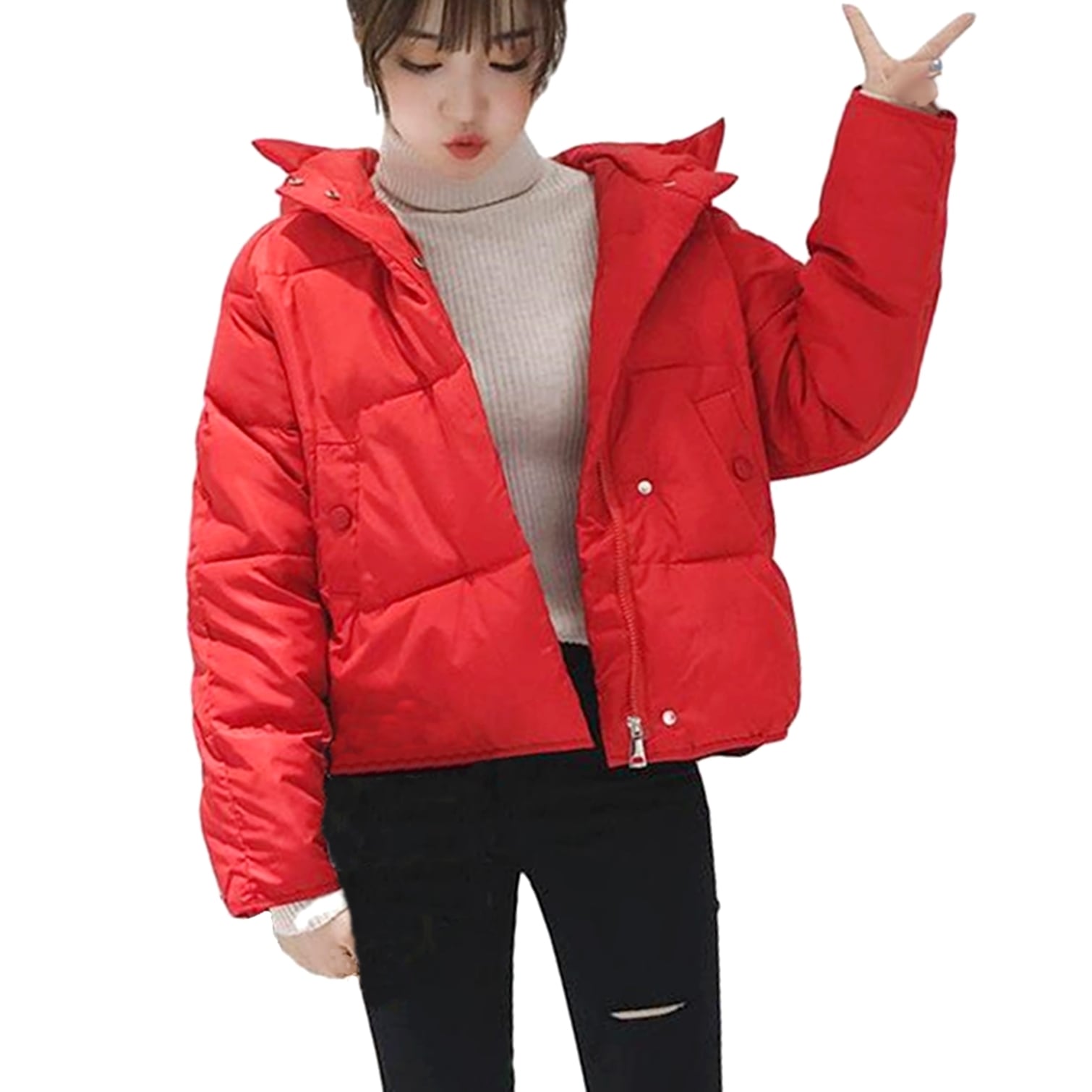 picone club 赤色 レディース ダウンジャケット レディース ショートダウンジャケット（レッド） | PicoCharm