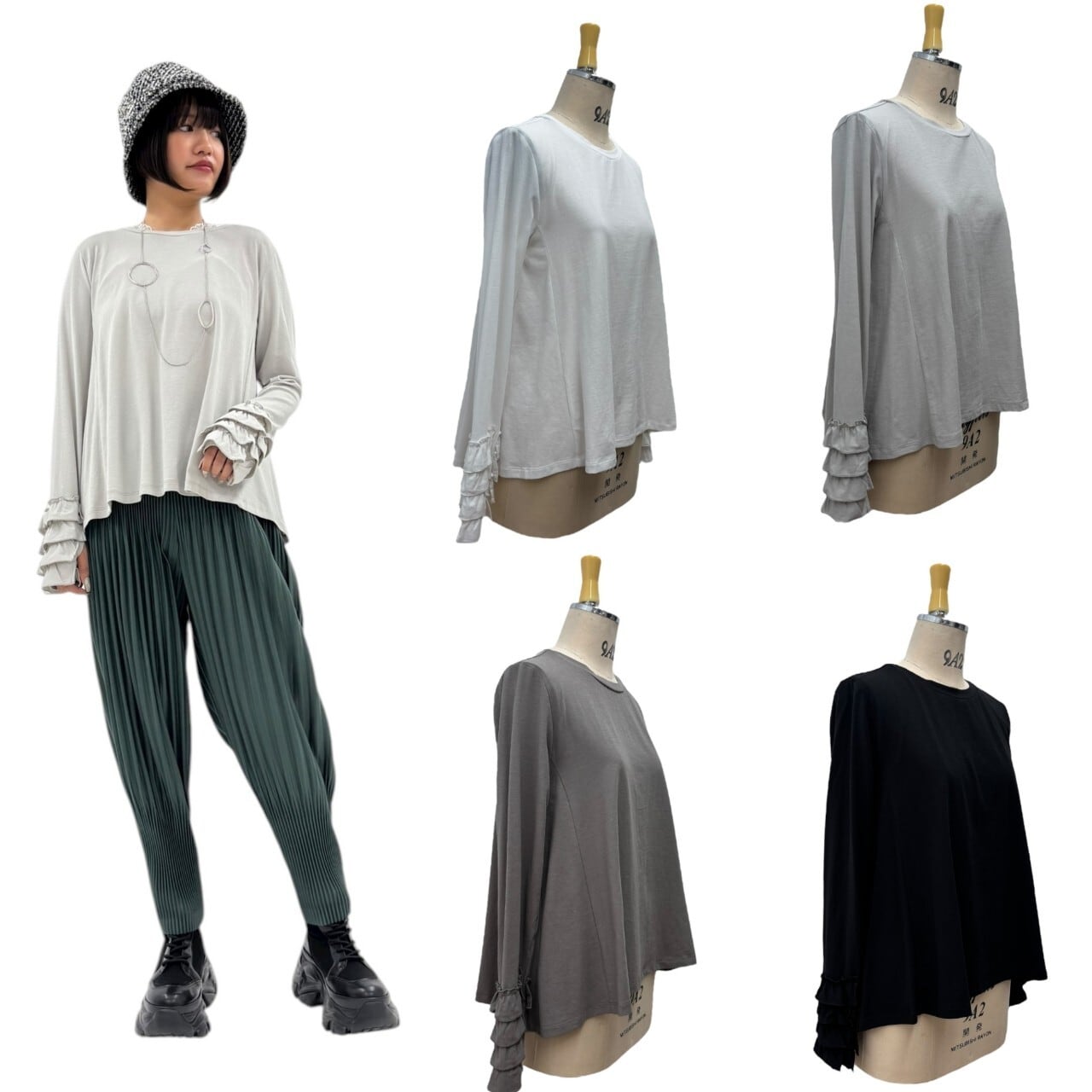 SALE【ayane】テンセルデニムフリルポンチョ 826526 アヤン | red earth