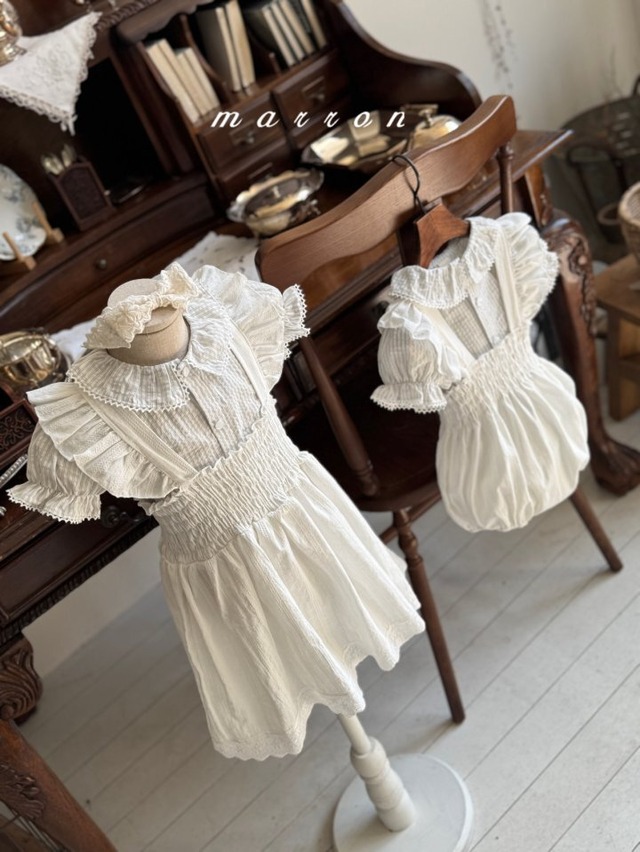 ˗ˏˋ 新作追加ˎˊ˗【 予約商品】2025夏新作 MARRON  2色展開 スイート・ドレス【baby ＆kids】