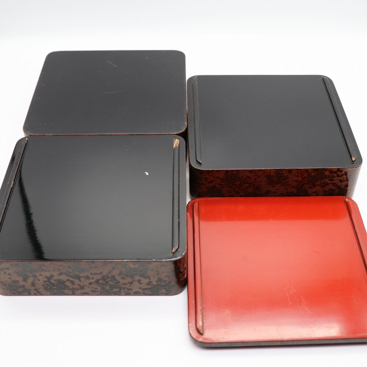 津軽塗（唐塗）バカ塗り・重箱・三段重・No.210413-26・梱包サイズ80