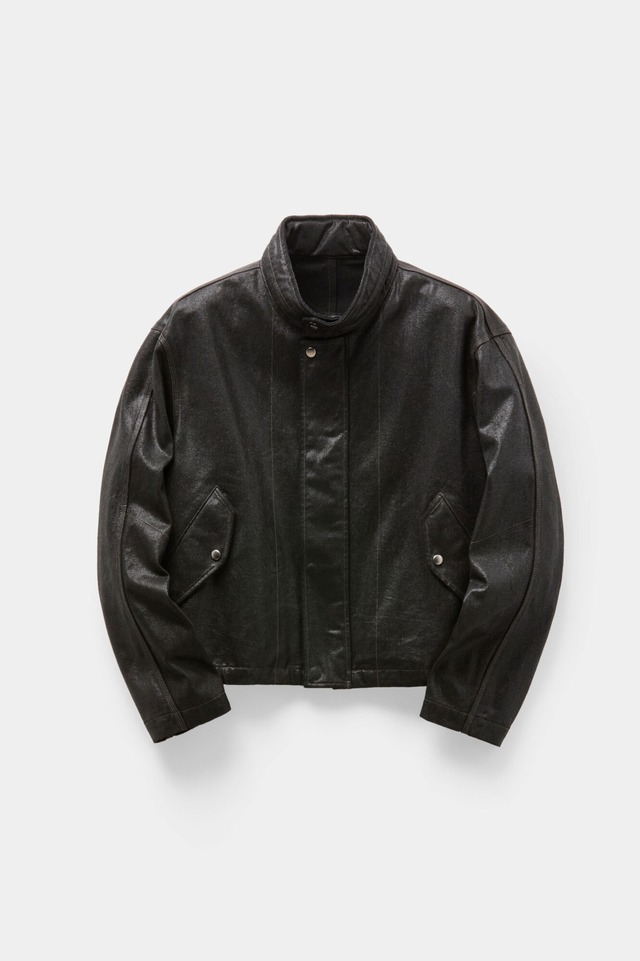 [COOR] Coated Denim Stand Neck Jumper (Black) 正規品 韓国ブランド 韓国通販 韓国代行 韓国ファッション クール クーア クアー 日本 店舗