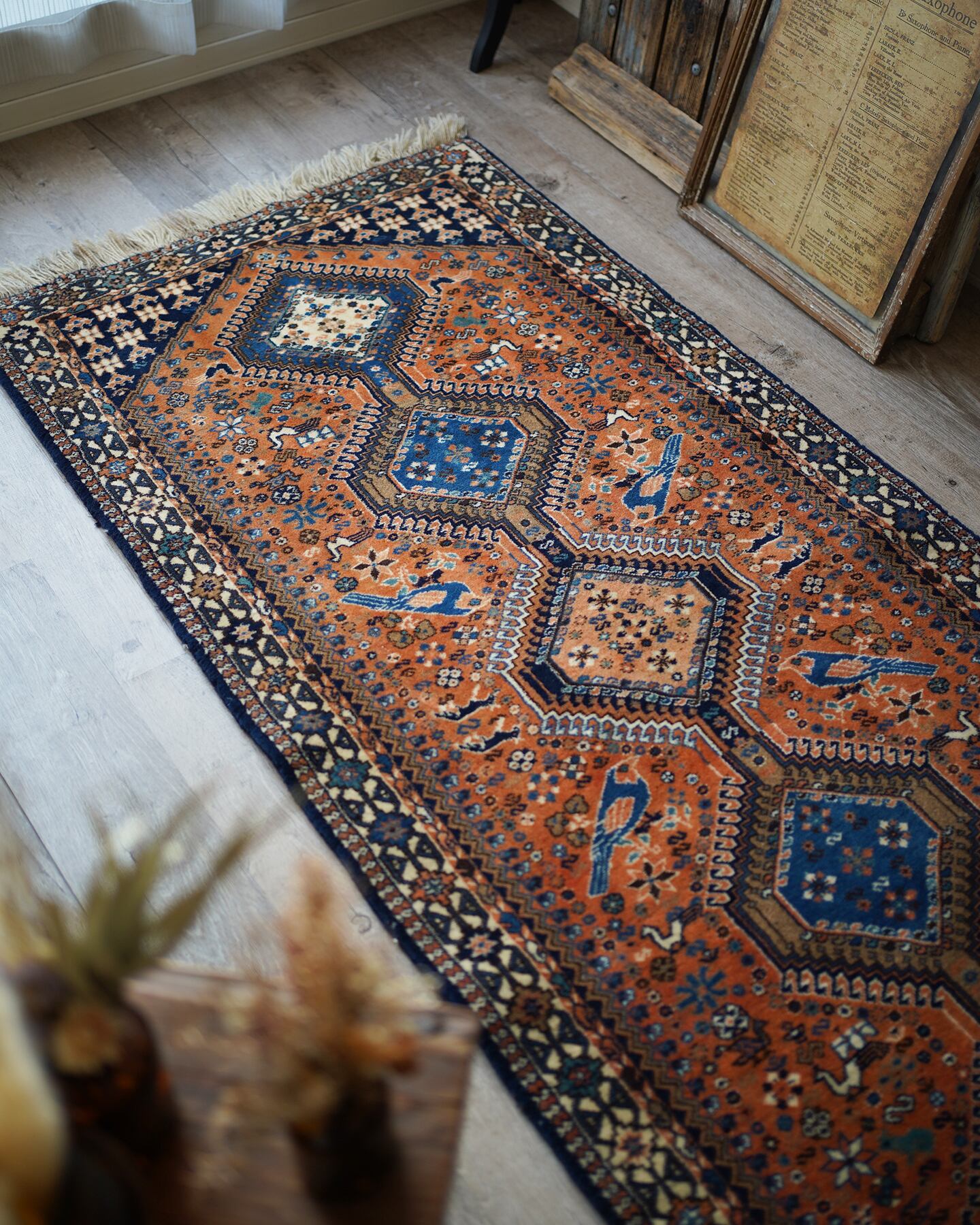 129】Vintage Persian Yalameh rug 1970's | ヴィンテージラグ専門店