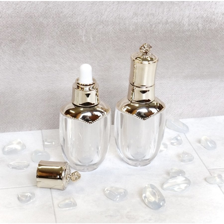 浄化ブレンド☆魔法の小瓶2mlメモリーオイル原液（チャームとスポイド付き） スポイト ボトルグラス】10ml クリスタル オーバル クリア 強化