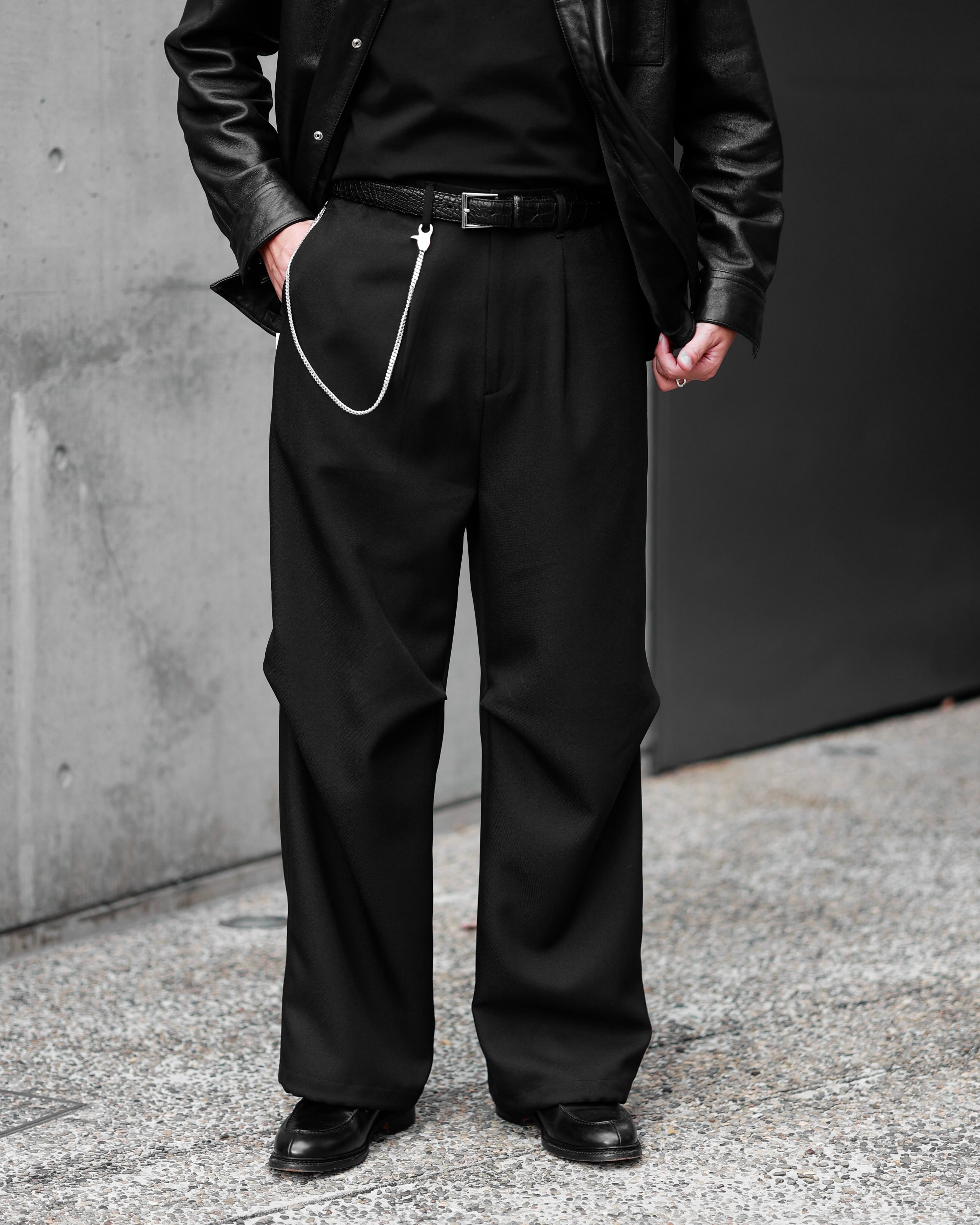 KV-577】Premium Minimal Drape Wide Slacks 【即日発送】【ストレッチ