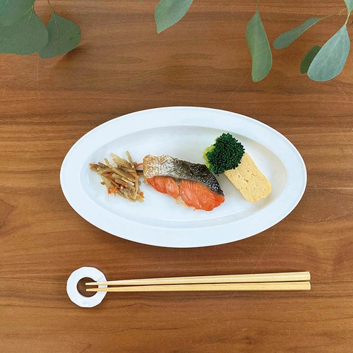 ラッカ 24cm ポワソン浅皿 白磁  racca miyama 深山 美濃焼 楕円プレート