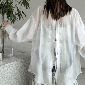 back ribbon sheer shirt