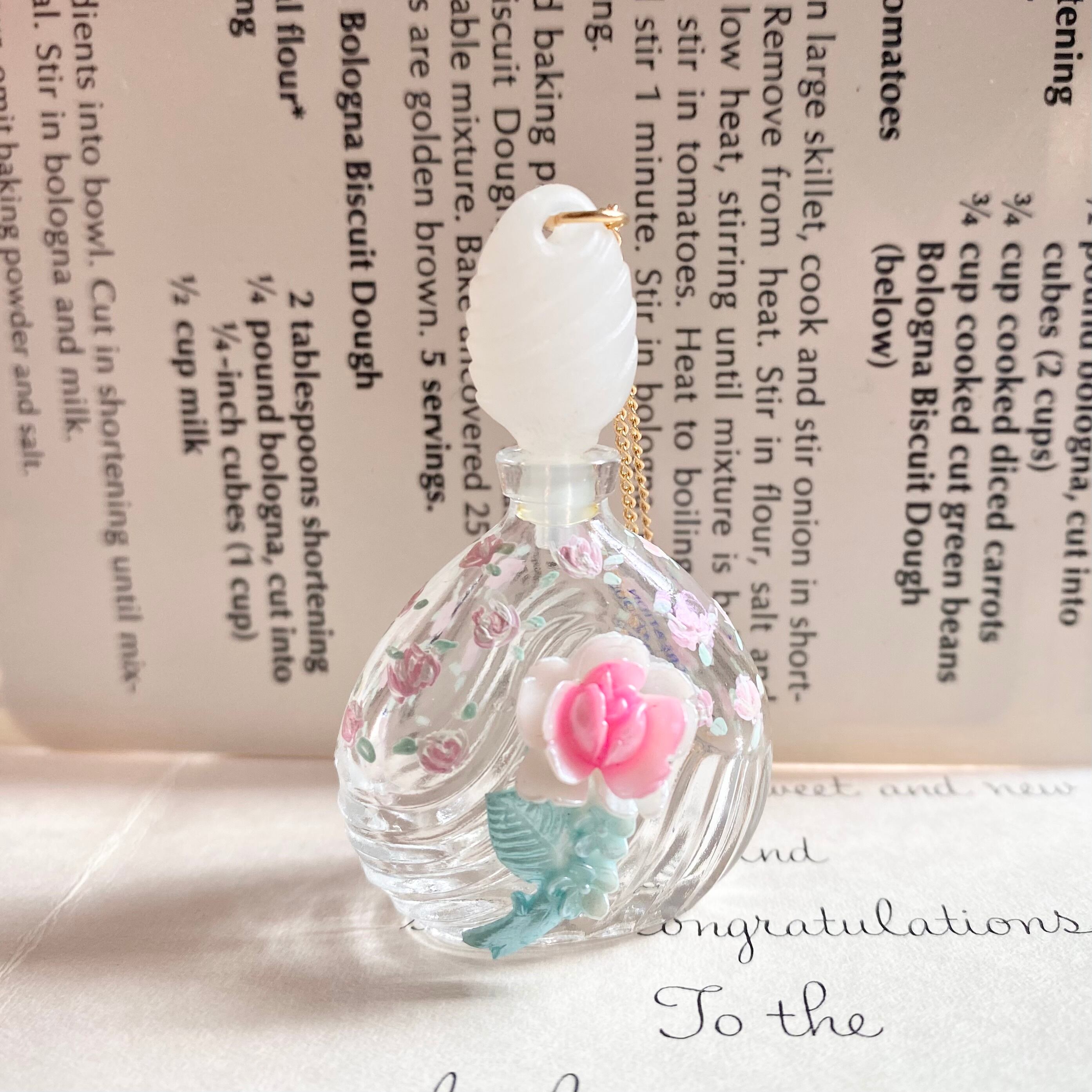 (マイレディピンク)Hand painted perfume neckless ペイント香水瓶ネックレス