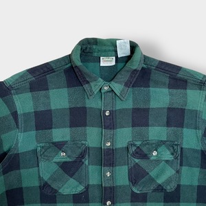 FIVE BROTHER 90s ネルシャツ ヘビーネル フランネルシャツ 長袖 ブロックチェック カジュアルシャツ フラップポケット 2XLT ビッグサイズ ファイブブラザー ヴィンテージ  US古着