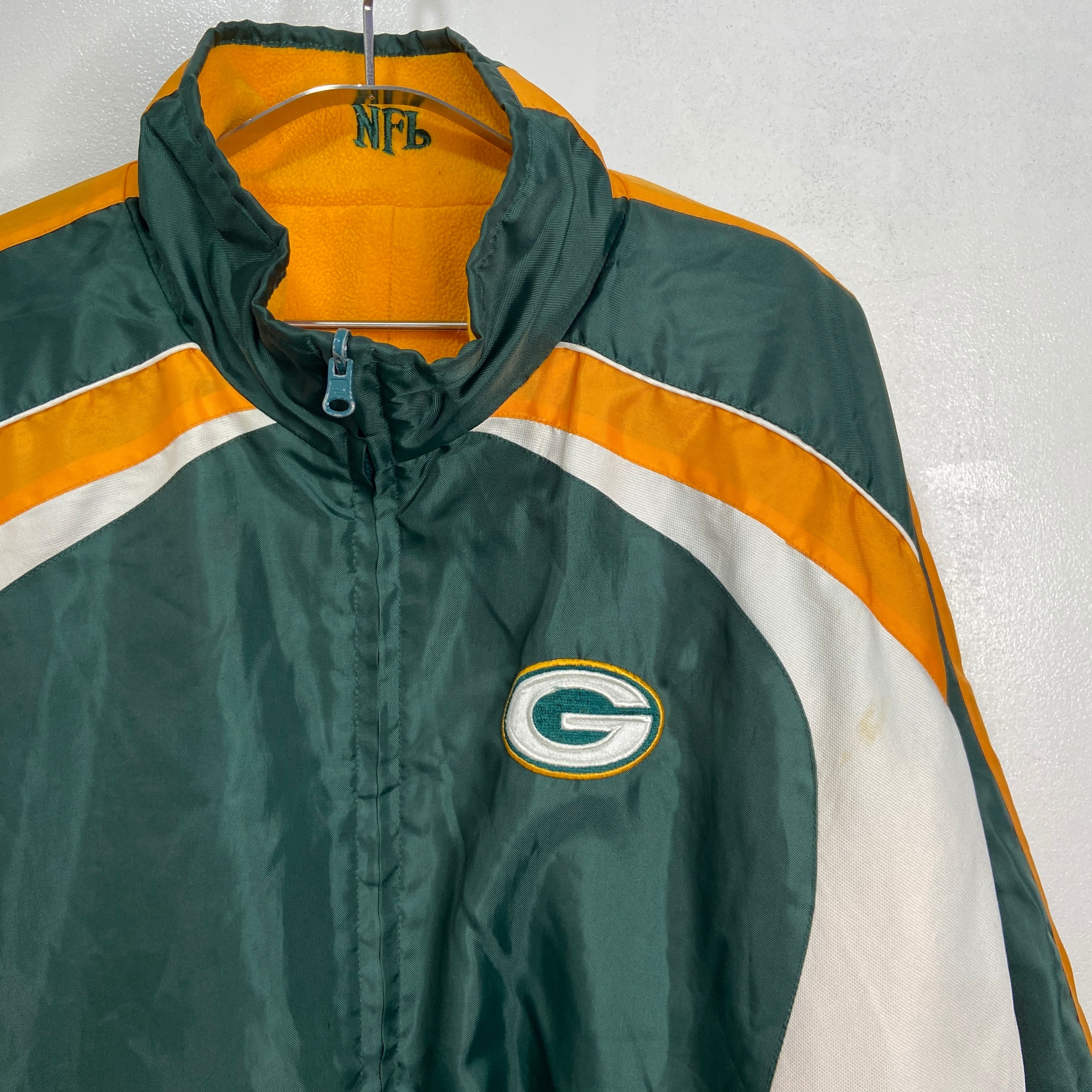 送料無料』グリーンベイパッカーズ リバーシブルナイロンジャケット XL  