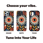 受注生産 iPhoneケース 大きな目と太陽の民芸アート｜シンボルモチーフ FMSY011D