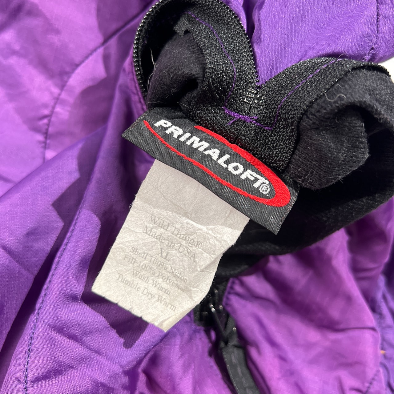 USA製 WILD THINGS ワイルドシングス リバーシブル プリマロフト 中綿 ジャケット パーカー XL /水色 ブルー/パープル/メンズ/アメリカ製