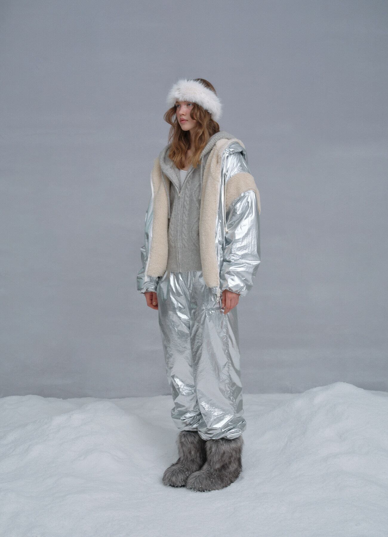 1月初旬発送 [The Barnnet] Silver Eco-Shearling Snuggle Reversible