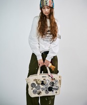 -数量限定-【直営限定ITEM】TYPE-A バイカラーワッペンターンロックハンドバッグ　CQ-49510H