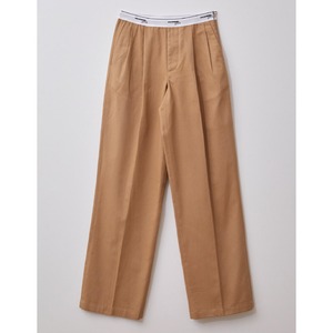 HOMME girls　PLEATED ELASTIC WAISTBAND PANT　BEIGE