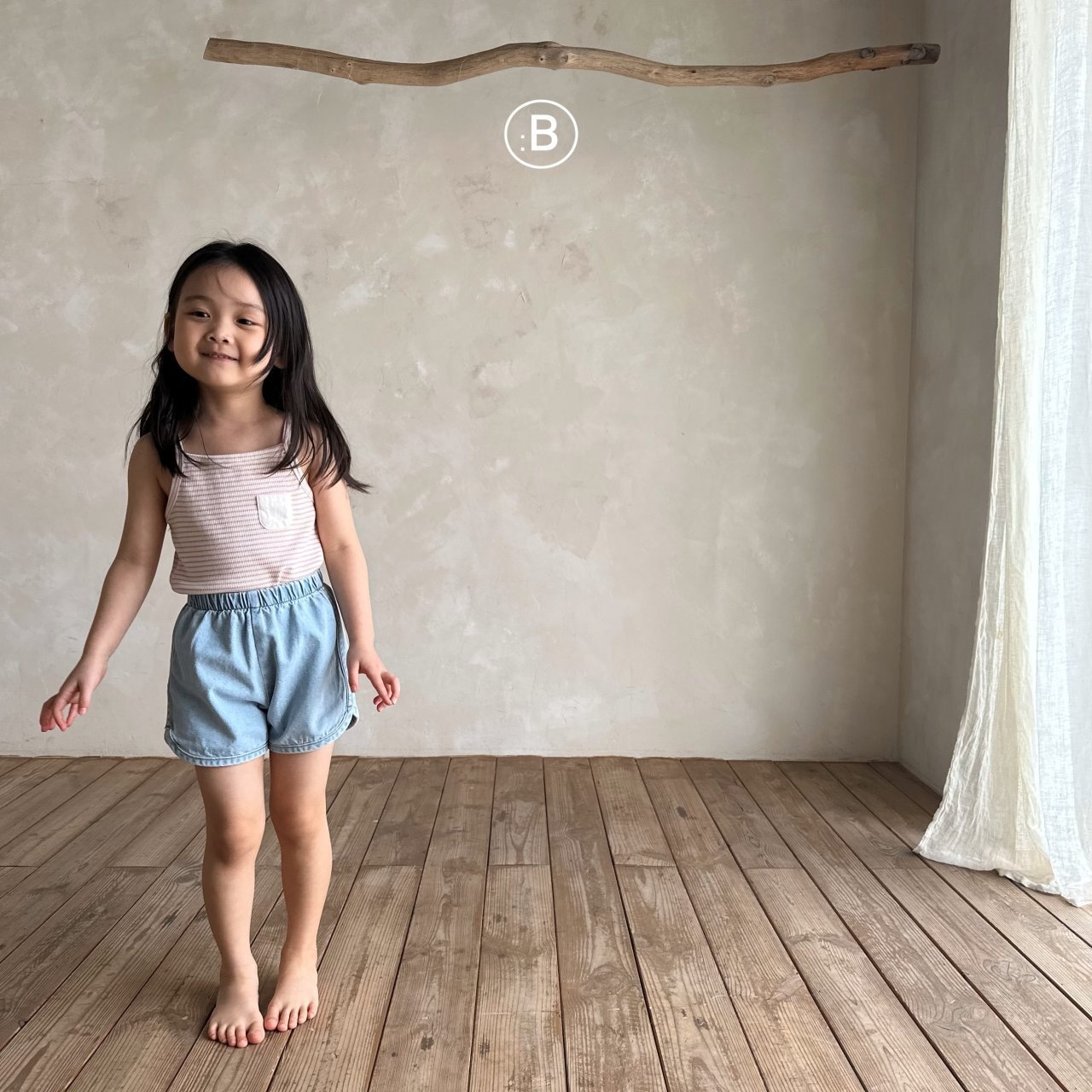 【Bella bambina】デニムランニングパンツ 80~120cm ライトブルー - 15