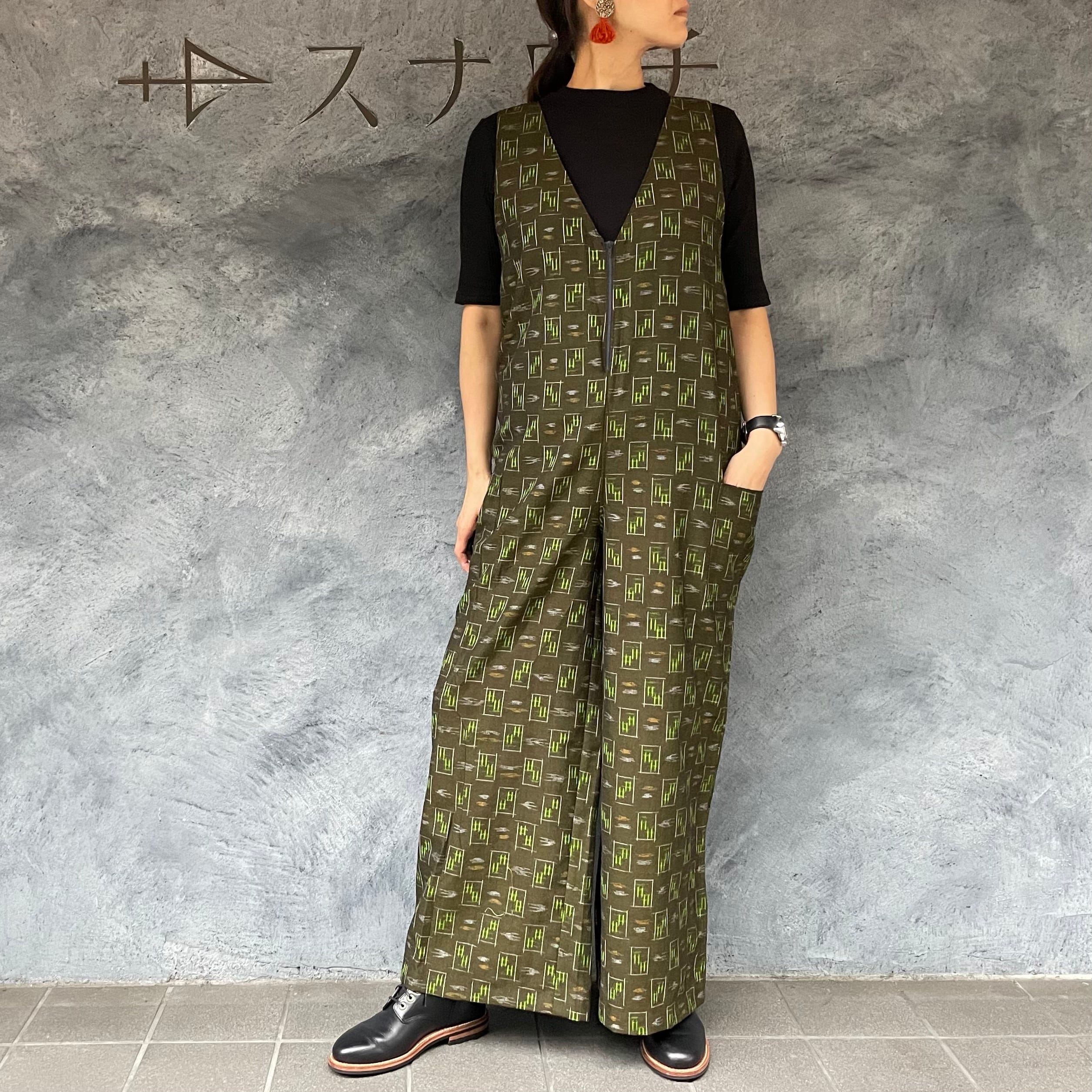 着物リメイクワイドサロペット- kimono wide overall