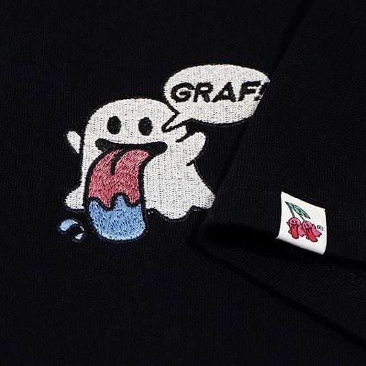 ストリート GRAF&WU ゴーストキャラ刺繍 Tシャツ T218 | wshot