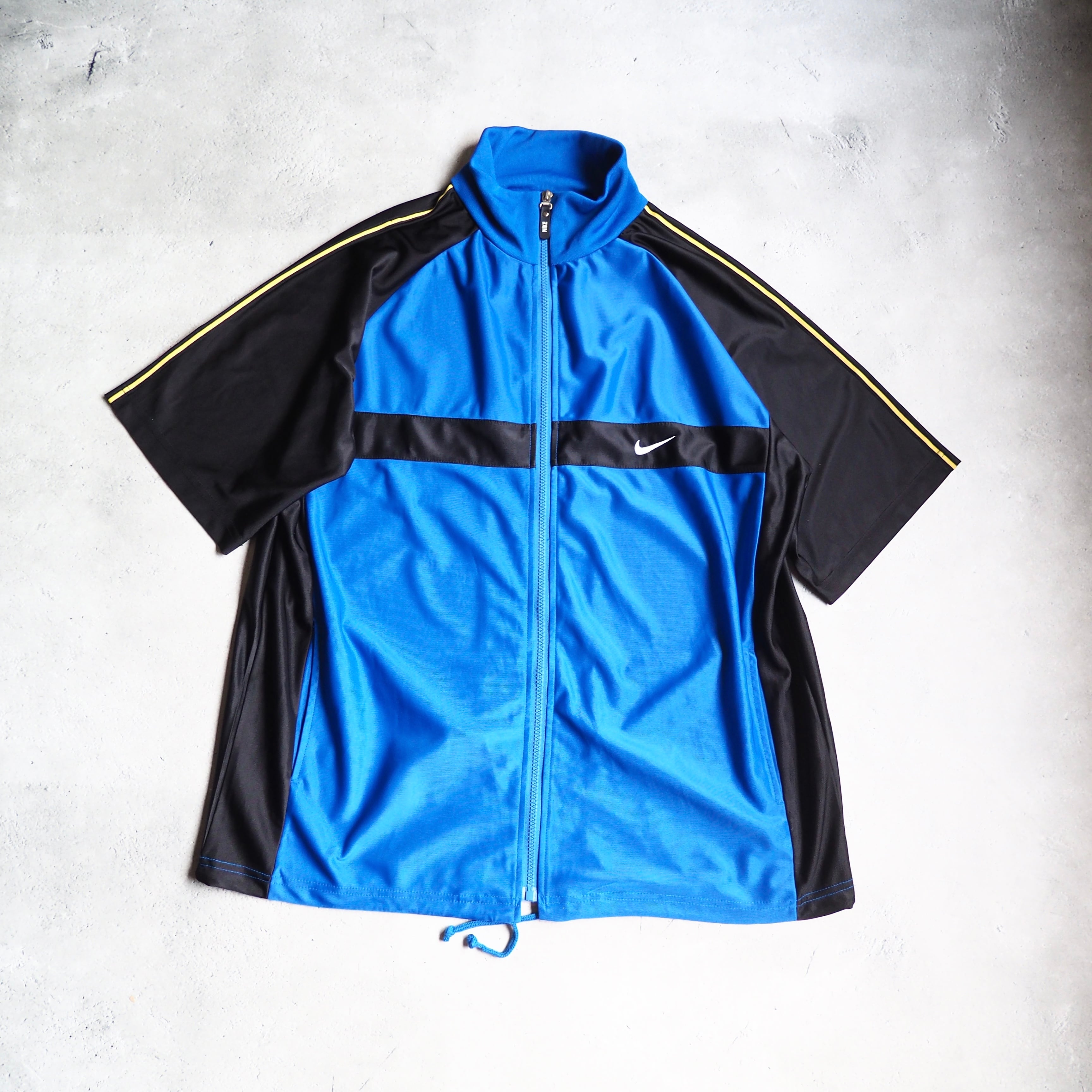 2000s " NIKE " Light Blue × Black Bi color SS track jacket