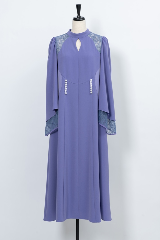 Pearl Crystal Lace Dress　PURPLE