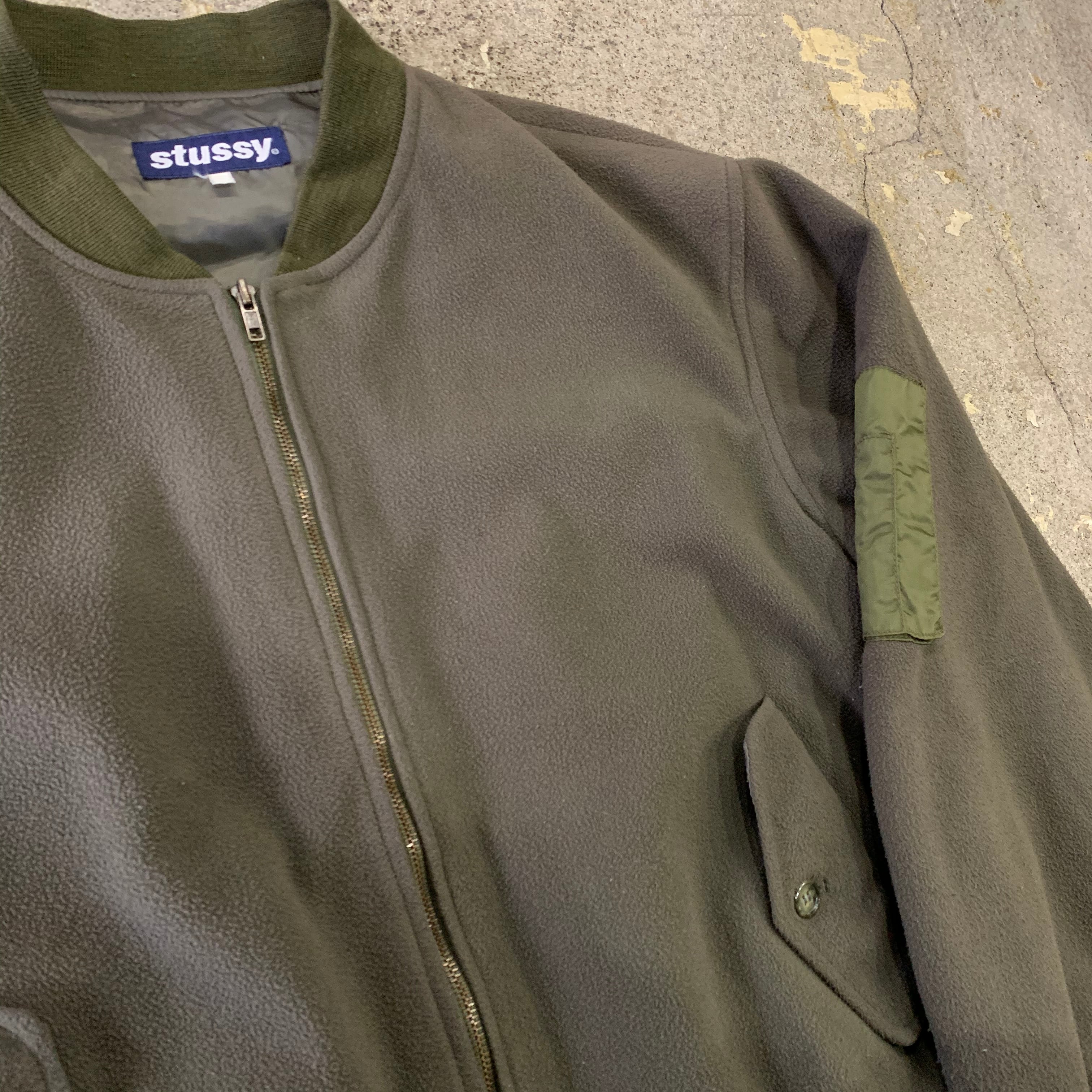 90s STUSSY fleece MA-1 jacket | What